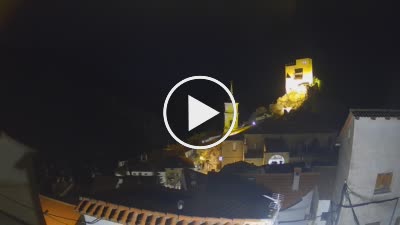 Webcam Alcalá de la Selva con vista al castillo (s. XII), de origen árabe y la Iglesia de San Simón y San Judas, de estilo Gótico-renacentista